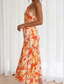cheap Print Floral Dresses-Women&#039;s Midi Dress Floral Dress Print Dress Fashion Modern Outdoor Vacation Weekend Regular Fit Flower Sleeveless One Shoulder Yellow Blue Purple Orange Summer