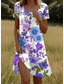 preiswerte Blumenkleider-Damen Minikleid T-Shirt-Kleid Sommerkleid A Linie Kleid Urlaub Lässig Strand Täglich Ferien Date Normale Passform Blumen Grafik Kurzarm V Ausschnitt Rosa Blau Purpur Sommer