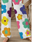 cheap Graphic Pants-Women's Wide Leg Chinos Baggy Pants Beach Shorts Vacation Vintage Fashion Full Length High Waist Floral Graphic Printing Soft Breathable Micro-elastic Casual Daily Outdoor Rainbow Summer Spring Loose