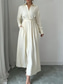 cheap Cocktail Dresses-A-Line Quinceanera Dresses Elegant Dress Formal Wedding Ankle Length Long Sleeve Shirt Collar Satin with Buttons 2025