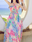 cheap Elegant Floral Dresses-Women&#039;s Long Dress Maxi Dress Floral Dress Halter Neck Dress Print Dress Elegant Fashion Modern Outdoor Vacation Going out Regular Fit Flower Sleeveless Halter Neck Pink Summer