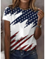 cheap Independence Day Top-Women&#039;s Patriotic  T Shirt Graphic Flag American Flag Vintage Stylish Classic Short Sleeve Crew Neck Regular Tops Daily Weekend Print White Red Summer Spring
