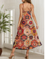 ieftine Rochii boho-Pentru femei Rochie Maxi Rochie de Vară Rochie A line Rochie Slip Vacanță Casual Boho Plajă Fit regulat Grafic Epocă Damasc Boho Paisley Fără manșon În V Galben Roșu-aprins Albastru piscină Mov Var