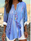 cheap Art&amp;Design Tops-Women&#039;s Blouse Graphic Marble Elegant Stylish Long Sleeve V Neck Regular Tops Daily Holiday Print Pink Blue Purple Summer Spring