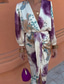 cheap Elegant Floral Dresses-Women&#039;s Midi Dress Casual Dress Floral Dress Print Dress Fashion Modern Outdoor Holiday Going out Regular Fit Flower Long Sleeve V Neck Purple Summer