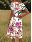 preiswerte Blumenkleider-Damen Minikleid T-Shirt-Kleid Sommerkleid A Linie Kleid Urlaub Lässig Strand Täglich Ferien Date Normale Passform Blumen Grafik Kurzarm V Ausschnitt Rosa Blau Purpur Sommer