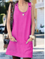 voordelige Jurken-Dames Mini-jurk Zomerjurk Slipdress Casual Dagelijks Ruim Passend Effen Kleur Mouwloos U-hals Fuchsia Donkerblauw Zomer