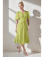 cheap Floor Length-Sky Blue Burnt Out Dots Lace A-Line Mother of the Bride Dress Elegant Simple Wedding Guest Dress V Neck Floor Length Chiffon Lace Short Sleeve with Ruching 2025