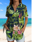 cheap Women&#039;s Vacation Tops-Women&#039;s Shirt Graphic Leaf Hawaiian Vintage Tropical Daily Sleeveless Short Sleeve Shirt Collar Regular Tops Daily Red Blue Purple Green Light Blue Summer Spring