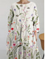 preiswerte Blumenkleid-Damen Maxikleid Sommerkleid A Linie Kleid Urlaub Lässig Strand Täglich Ferien Ausgehen Lässiger Schnitt Blumen Grafik Langarm Rundhalsausschnitt U-Boot-Ausschnitt Blau Grün Aprikose Sommer Frühling
