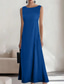 cheap Maxi Black Dress-Women's Long Dress Maxi Dress Casual Dress Summer Dress Fashion Outdoor Party Holiday Regular Fit Plain Sleeveless Crew Neck Blue Black Wine Summer