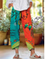 abordables Pantalon droit-Femmes Chinos Pantalons Amples Shorts de plage Vacances ancien Style Ethnique Longueur cheville Taille haute Fleuri Graphique Impression Chaleur Thermique Respirant Doux Micro-Élastique Formel