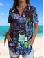 cheap Women&#039;s Vacation Tops-Women&#039;s Shirt Graphic Leaf Hawaiian Vintage Tropical Daily Sleeveless Short Sleeve Shirt Collar Regular Tops Daily Red Blue Purple Green Light Blue Summer Spring