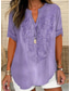 cheap Boho Tops-Women&#039;s Boho Shirt Graphic Paisley Elegant Bohemia Vintage Short Sleeve V Neck Regular Tops Daily Holiday Going out White Pink Red Blue Purple Summer