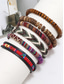 baratos Jóias Masculinas-Conjunto de pulseiras masculinas trançadas com miçangas multicamadas estilo boho, vários designs de materiais - madeira, couro e corda, estilo tribal, praia e uso casual