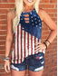 cheap Independence Day Top-Independence Day Women&#039;s Camisole Tank Top Flag Daily Casual Sleeveless Halter Neck Regular Tops Daily Print Denim Blue Red Navy Blue Royal Blue Blue Summer