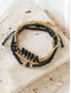 economico Bracciale da donna-Set di braccialetti da donna in stile bohémien con perline nere, decorazioni in oro, gioielli regolabili, alla moda e di tendenza, adatti per l'uso quotidiano, per i viaggi e per le feste