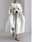 economico Gli animali si vestono-Per donna Abito maxi Vestito Estivo Abito a trapezio Abito Estivo Vacanza Casual Spiaggia Quotidiano Ferie Uscire Vestibilità comoda Grafico Animale Manica Lunga Girocollo Scollo a Barca Grigio