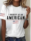 cheap Independence Day Top-Women&#039;s Patriotic  T Shirt Graphic Flag Vintage Stylish Classic Short Sleeve Crew Neck Regular Tops Daily Weekend Print Black White Gray Summer
