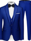 cheap Formal Suits-Men&#039;s Wedding Business Suits Homecoming Suits Black Navy Blue Fashion Formal Solid Colored Standard Fit 3 Piece Single Breasted One-button