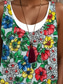 preiswerte Druck Blumen Kleider-Damen Midikleid Trägerkleid Mode Klassisch Täglich Outdoor Wochenende Normale Passform Blumen Grafik Ärmellos Rundhalsausschnitt Mehrfarbig Sommer Frühling Herbst