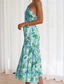 cheap Print Floral Dresses-Women&#039;s Midi Dress Floral Dress Print Dress Fashion Modern Outdoor Vacation Weekend Regular Fit Flower Sleeveless One Shoulder Yellow Blue Purple Orange Summer