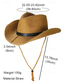 abordables Chapeaux pour hommes-Chapeau de cowboy pliable en paille pour homme avec bande noire – chapeau d'été western pour la plage, les voyages et les loisirs
