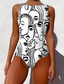 cheap One-piece swimsuits-Women&#039;s Swimsuits One Piece Monokini Swimsuit Backless Tummy Control High Waist Slim Vacation Beach Wear Graphic Animal Round Neck Sleeveless Bathing Suits