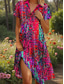 abordables Art &amp; Design Robe-Femmes Robe Midi Robe trapèze Robe d&#039;été Vacances Occasionnel Chaussures de plage Date Robe d&#039;Été Coupe régulière Graphique Géométrique Abstrait Manche Courte Revers Jaune Rouge Bleu Violet Été