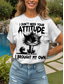 cheap Humor&amp;Quotes tee-Women&#039;s T Shirt Graphic Animal Cat Vintage Stylish Classic Short Sleeve Crew Neck Round Neck Regular Tops Daily Weekend Print Black White Summer Spring