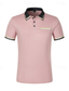 cheap Men&#039;s Classic Polo-Men&#039;s Golf Shirt Golf Polos Shirts Work Casual Lapel Short Sleeve Basic Modern Color Block Patchwork Buttons Summer Regular Fit Black Pink Sky Blue Golf Shirt