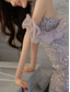 cheap Evening Dresses-Mermaid / Trumpet Quinceanera Dresses Elegant Dress Wedding Wedding Guest Sweep / Brush Train Sleeveless Halter Neck Sequined Backless with Sequin 2025
