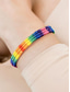 abordables Pulsera de mujer-Pulsera de la amistad arcoíris hecha a mano: pulsera tejida ajustable para el orgullo para hombres y mujeres, joyería LGBTQ+ colorida para festivales del orgullo, desfiles y apoyo diario.