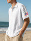 ieftine Polo clasic pentru bărbați-Bărbați Cămașă de golf Tricouri polo de golf Muncă Casual Rever Manșon scurt De Bază Modern Drapelul SUA american Nasturi Vară Fit regulat Kaki Deschis Negru Alb Bleumarin Verde Militar Gri Cămașă de