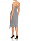 cheap Cocktail Dresses-Houndstooth Dress Tuxedo Dress A-Line Cocktail Dresses Blazer Dress Formal Semi Formal Tea Length Midi Length Sleeveless Blazer Lapel with Pockets Crystal Buttons Wedding Guest Dress 2025
