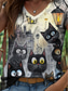 cheap Animals Tank Top-Women&#039;s Animal Cat Camisole Tank Top Vintage Tropical Stylish Sleeveless Short Sleeve V Neck Regular Tops Daily Print Yellow Summer Spring