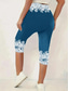 economico Stampa 3D Blu-Pantaloni Leggings Capri Donna Alta Elasticità Moda Vacanza Hawaiana Lunghezza Polpaccio Vita Media Stampa Grafica Traspirante Morbido Elastico Vacanza Casual Quotidiano Blu Uovo di Robin Estate
