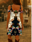 abordables Robes Boho-Femmes Mini Robe Robe trapèze Robe d&#039;été Vacances Occasionnel Quotidien Fête Coupe régulière Fleuri Graphique Tribal Manche Courte Col en V Jaune Bleu Violet Été