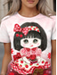 voordelige Kunst &amp; Design t-shirt-Kayomi Harai dames t-shirt bloemenprint cartoon schattig stijlvol casual korte mouw ronde hals normale tops dagelijks print rood zomer lente