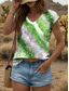 cheap Stripe&amp;Geometric Tank Top-Women&#039;s Camisole Tank Top Graphic Geometric Abstract Vintage Stylish Classic Sleeveless Short Sleeve V Neck Regular Tops Daily Print Red Blue Purple Green Summer Spring