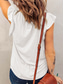 cheap Plain tee-Women&#039;s T Shirt Plain Fashion Modern Casual Short Sleeve V Neck Regular Tops Daily Weekend Ruffle White Pink Green Light Blue Summer