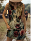 baratos Vestidos Boho-Mulheres Minivestido Vestidos Para o Verão Vestido de turno Vestido ombro a ombro Férias Casual Para Noite Normal Floral Gráfico Letra Sem Manga Decote V Vermelho Azul Roxo Verde Verão Primavera