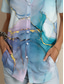 cheap Art&amp;Design Tops-Women&#039;s Shirt Graphic Color Gradient Abstract Vintage Tropical Daily Sleeveless Short Sleeve Shirt Collar Regular Tops Daily Pink Blue Purple Summer Spring