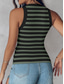 preiswerte Streifen- und geometrisches Tanktop-Damen Camisole-Tanktop Gestreift Täglich Stilvoll Lässig Ärmellos Rundhalsausschnitt Normale Oberteile Täglich Druck Schwarz Weiß Blau Grün Sommer