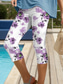 cheap Floral Print-Women&#039;s Leggings Capri Pants High Elasticity Vacation Vintage Fashion Full Length High Waist Floral Graphic Printing Thermal Warm Breathable Soft Stretchy Outdoor Daily