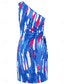 cheap Elegant Floral Dresses-Women&#039;s Mini Dress Boho Dress Elegant Sexy Boho Bodycon Dress Bohemian Sleeveless One Shoulder Magenta Blue Orange Light Blue Summer