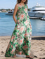 cheap Print Floral Dresses-Women&#039;s Maxi Dress A Line Dress Summer Dress Boho Daily Holiday Regular Fit Floral Color Block Sleeveless Crew Neck Sky Blue Fuchsia Green Summer