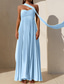 voordelige Eenvoudige jurk-Dames Lange jurk maxi-jurk Casual jurk Swingjurk Modieus Buiten Feest Avond Feest Normale pasvorm Effen Mouwloos Strapless Geel Blozend Roze blauw Zomer