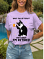 お買い得  ユーモア &amp; 名言Tシャツ-女性用 Tシャツ グラフィック 動物 猫 ヴィンテージ スタイリッシュ クラシック 半袖 クルーネック ラウンドネック レギュラートップス 日常 週末 プリント ブラック ホワイト ピンク ルビーレッド ブルー 夏 春