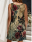 baratos Vestidos Boho-Mulheres Minivestido Vestidos Para o Verão Vestido de turno Vestido ombro a ombro Férias Casual Para Noite Normal Floral Gráfico Letra Sem Manga Decote V Vermelho Azul Roxo Verde Verão Primavera